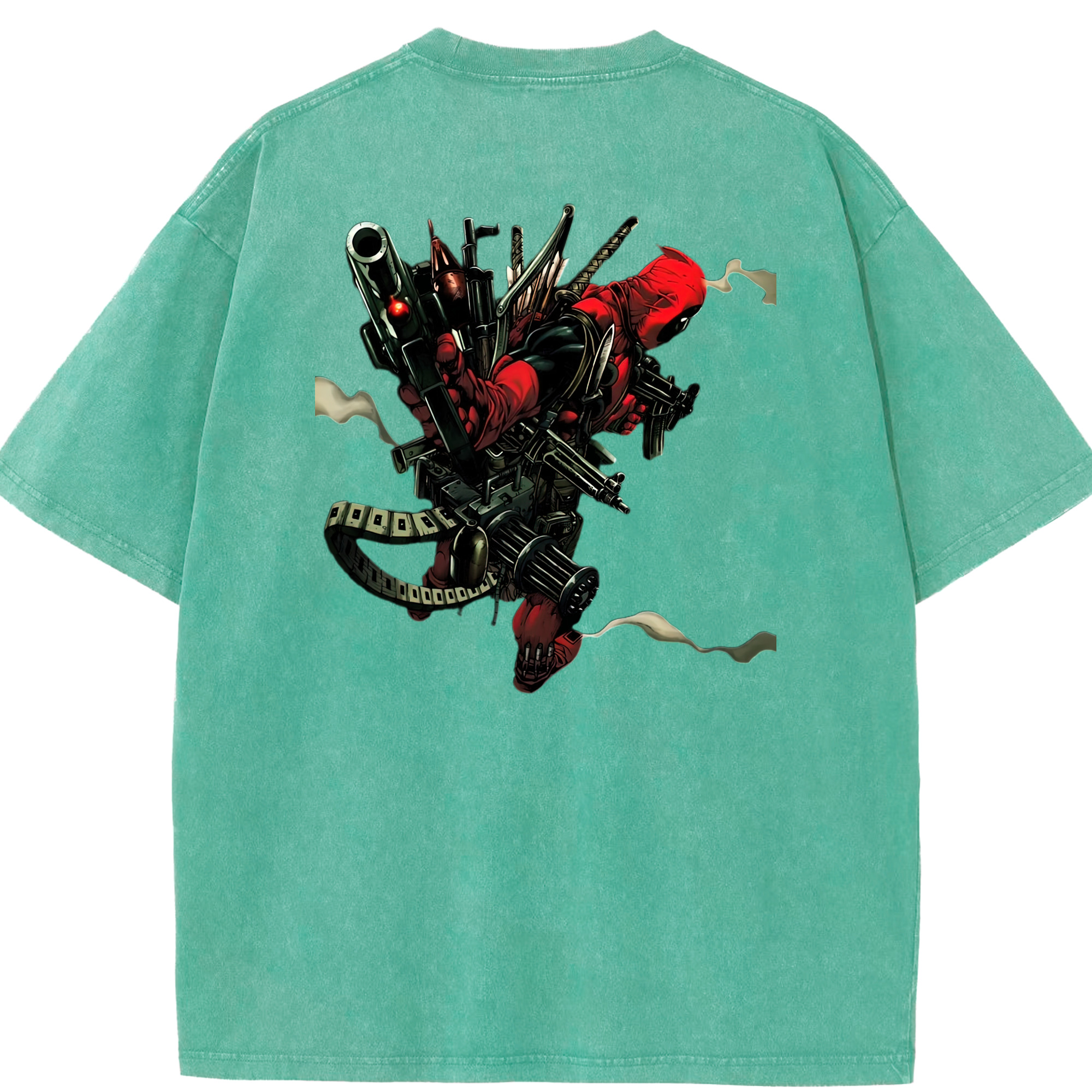 （画像用） Deadpool デッドプール 綿100% ヴィンテージ風 半袖Tシャツ（背面プリント）
